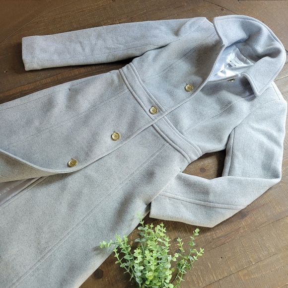 J. Crew Silver Gray Lady Day Coat Wool-blend Pea-coat Button Closure Jacket - Picture 4 of 12